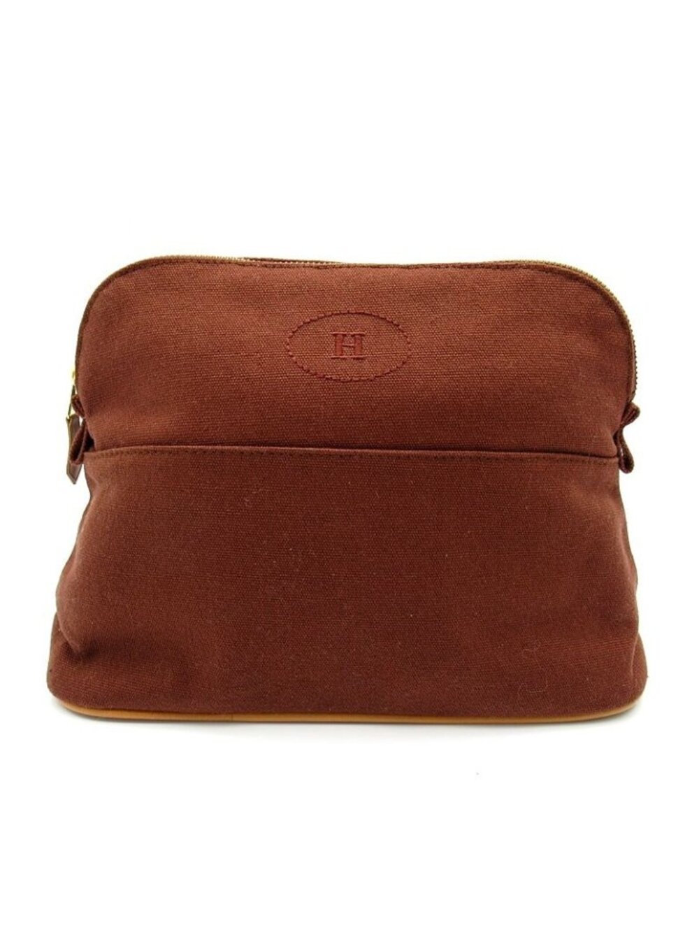 Hermes Bolide Pouch 25 Canvas Brown